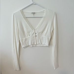 Mimosa white long sleeve cropped shirt